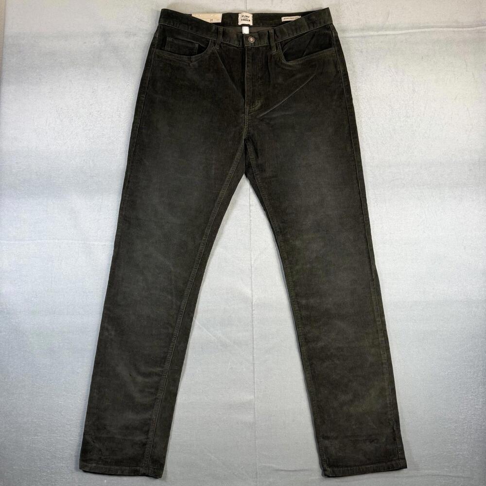 Flint and Tinder Corduroy Pants Mens 33x32 Green Straight Fit Huckberry NWT